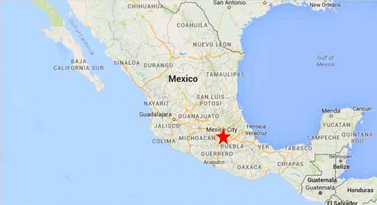 la capitale du Mexique carte