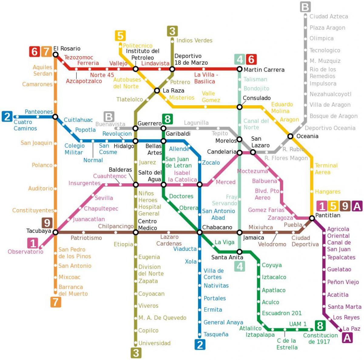 Mexico df plan du métro