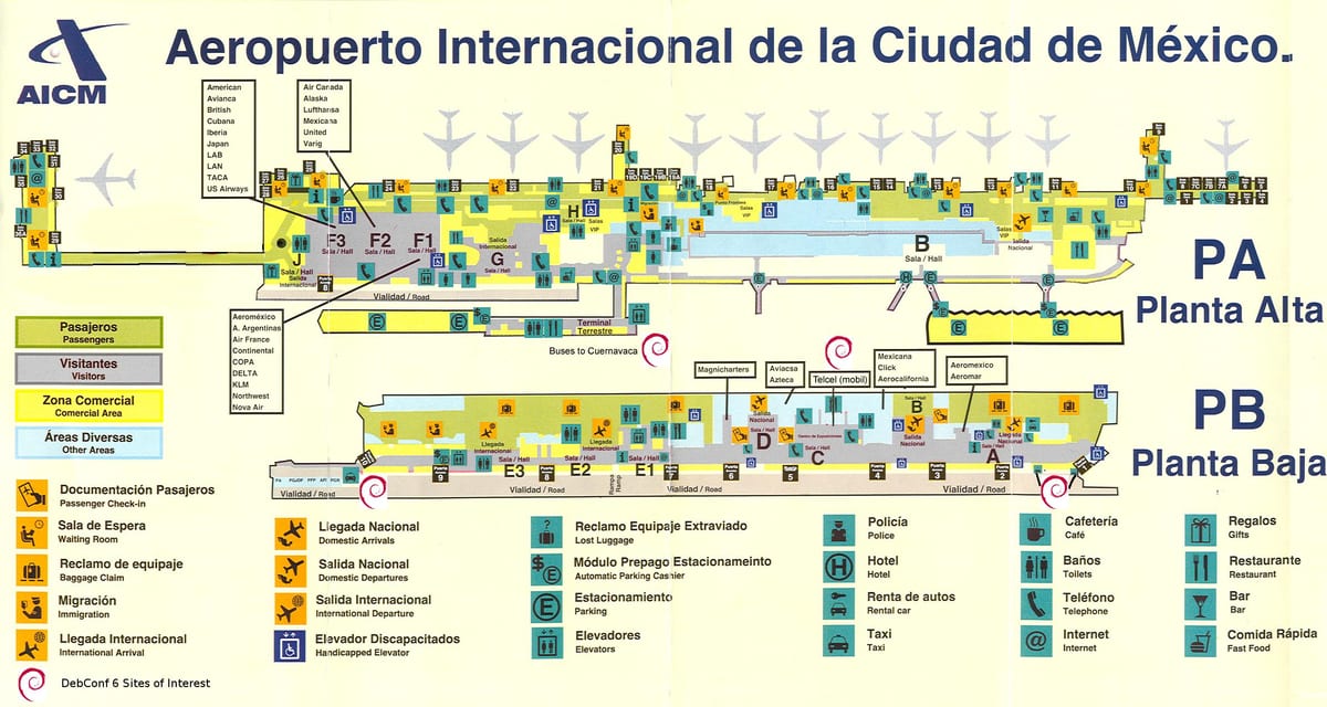 L'aéroport international de Mexico carte