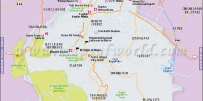 La Ville de Mexico emplacement de carte