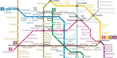Carte de métro de la Ville de Mexico