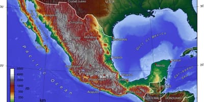 La Ville de Mexico carte topographique