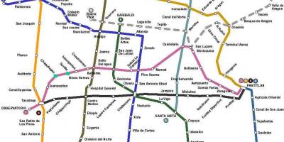Carte de la Ville de Mexico bus 