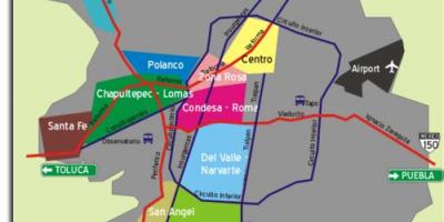 Le mexique carte de la Ville de quartiers
