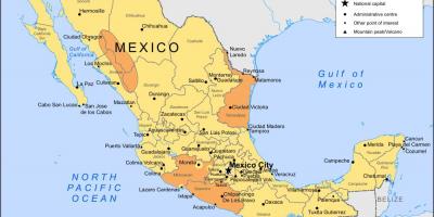 Carte de la Ville de Mexico et dans les zones environnantes