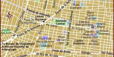 Centro historico-Mexique carte de la Ville