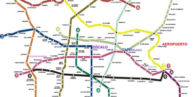 La Ville de Mexico carte du train